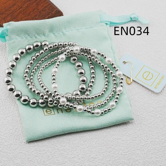 Enewton Platinum Bead & Pearl Five-Piece Bracelet Set - Picture 1 of 5